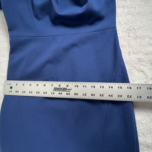 Classiques Entier Womens Blue Pleated Shift Dress Size 4 Long Sleeve Career - Picture 8 of 10